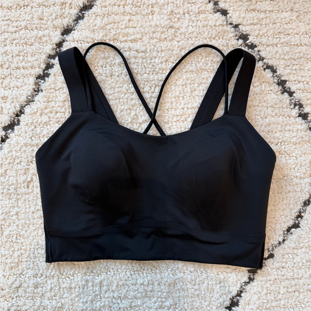 Lululemon Like a Cloud Longline Bra. Light Support, D/DD Cup, in black.